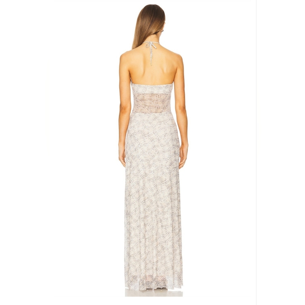 AFRM Printed Mesh Halter Maxi Dress - Picture 2 of 3